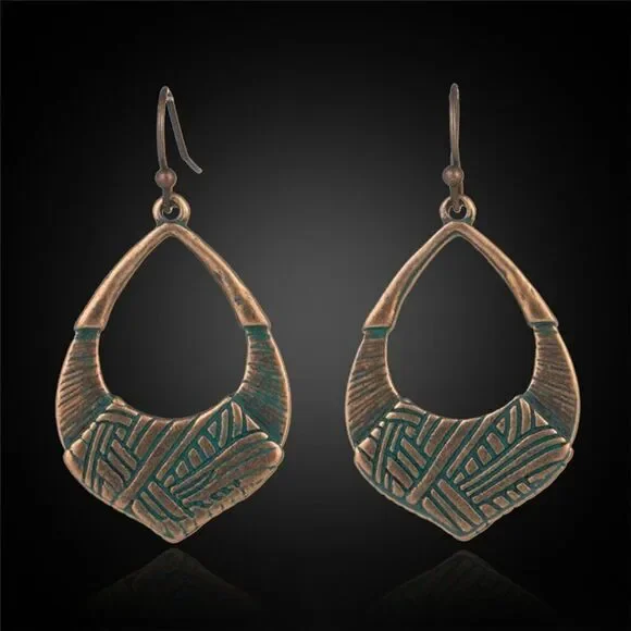 Boho Oval Ladies Dangle Earrings - Picture 2 of 5